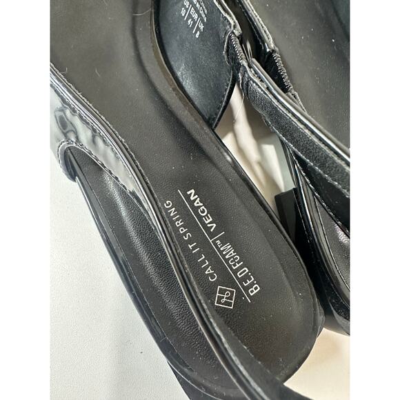 Call It Spring by Aldo Natallya Slingback Flats Black Silver Buckle Moto Sz 10 - Picture 5 of 6